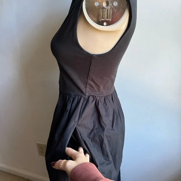 NWT J.Crew Fitted knit mockneck dress with poplin skirt in Black - Picture 6 of 15